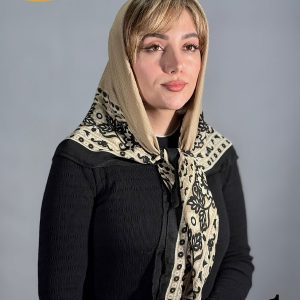 روسری نخی ژاکارد دور دوخت
