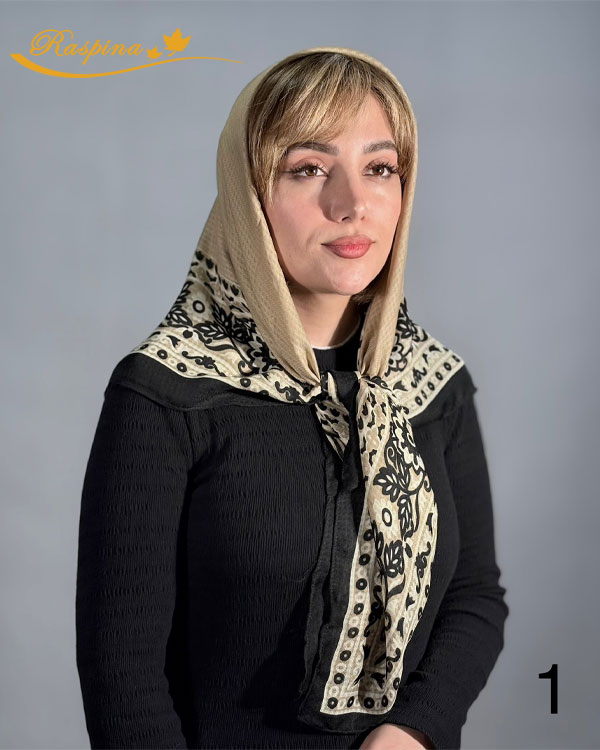 روسری نخی ژاکارد دور دوخت