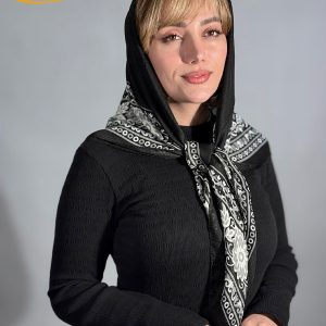 روسری نخی ژاکارد دور دوخت