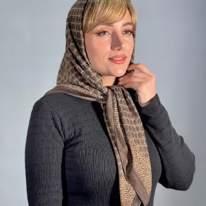 روسری نخی ژاکارد دور دوخت