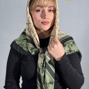 روسری نخی ژاکارد دور دوخت
