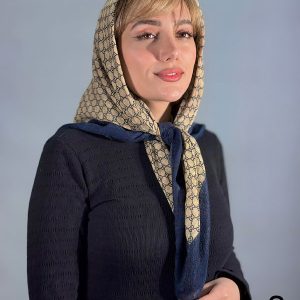 روسری نخی ژاکارد دور دوخت