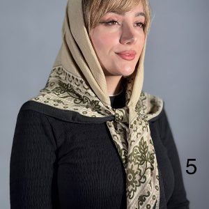 روسری نخی ژاکارد دور دوخت